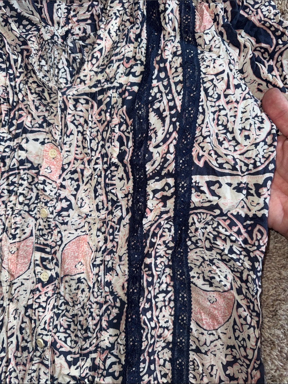 Tiny for Anthropologie Caviana shirt dress in Neutral Motif size medium - Picture 3 of 9
